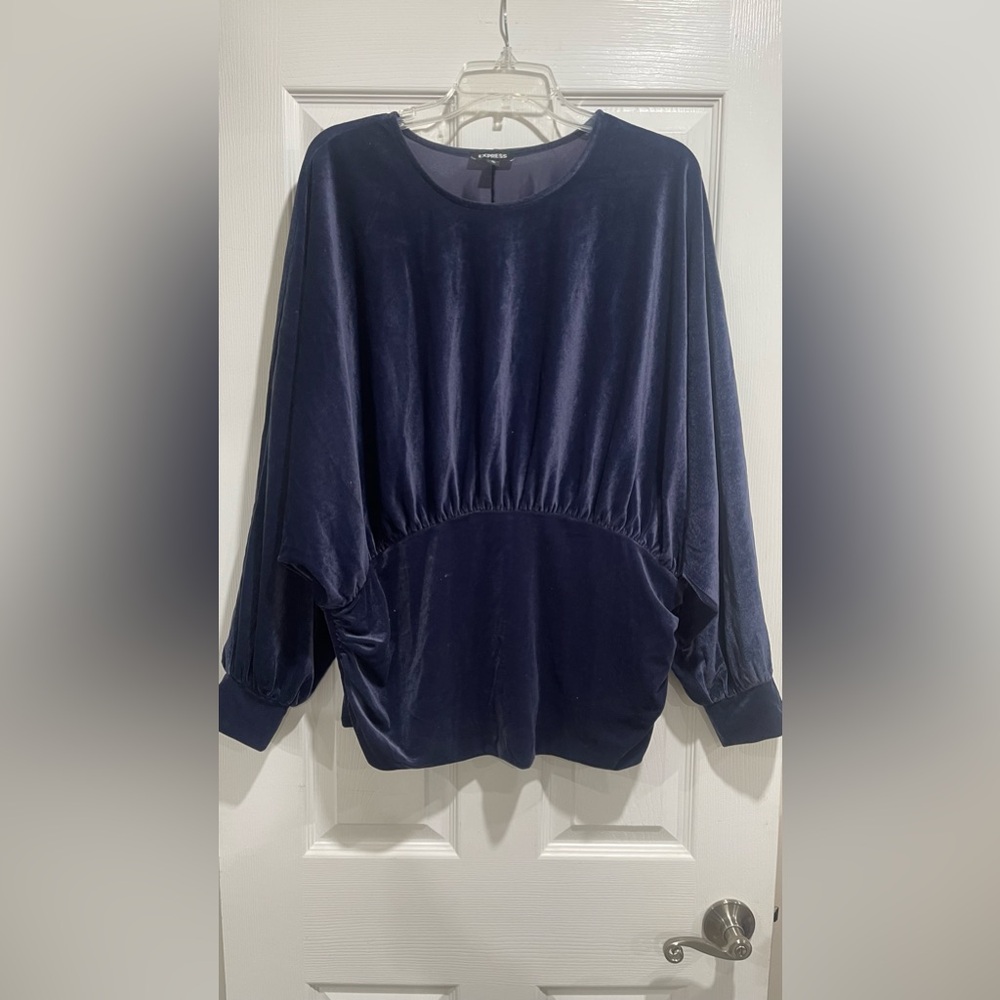 Express velvet navy blue top